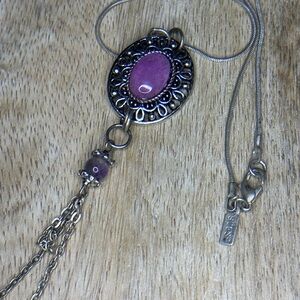 Amethyst 925 SP Dainty Vintage Tassel Style Necklace